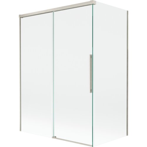 Mexen Rox parawan nawannowy 2-skrzydłowy rozsuwany 120 + 70 x 150 cm, transparent, nikiel szczotkowany - 8C9-120-070-97-00