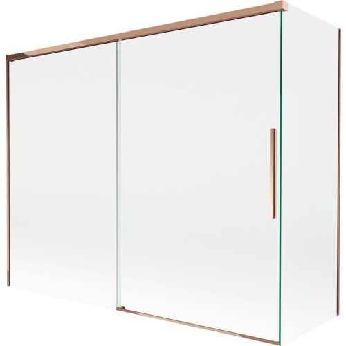 Mexen Rox parawan nawannowy 2-skrzydłowy rozsuwany 190 + 90 x 150 cm, transparent, różowe złoto - 8C9-190-090-60-00