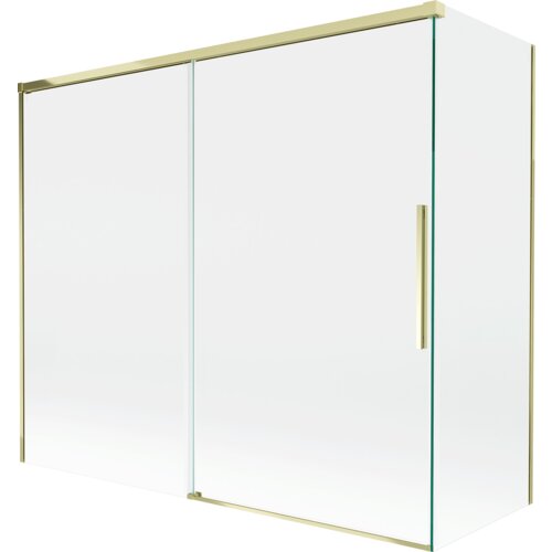 Mexen Rox parawan nawannowy 2-skrzydłowy rozsuwany 180 + 80 x 150 cm, transparent, złoty - 8C9-180-080-50-00