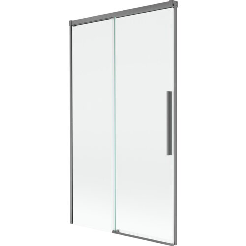 Mexen Rox parawan nawannowy 2-skrzydłowy rozsuwany 100 x 150 cm, transparent, gun metal - 8C9-100-001-95-00