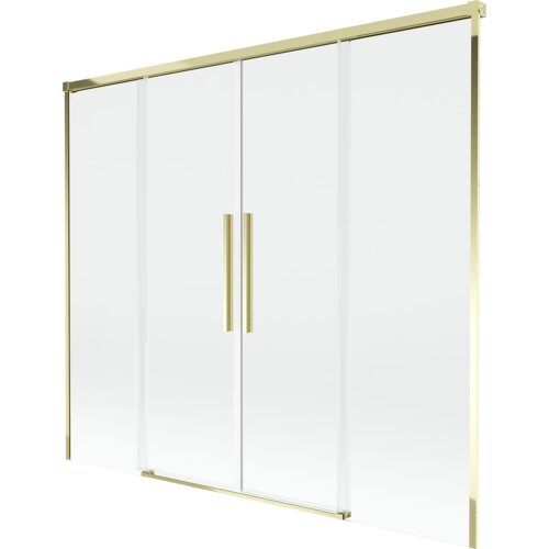 Mexen Rox parawan nawannowy 2-skrzydłowy rozsuwany 170 x 150 cm, transparent, złoty - 8C9-170-002-50-00