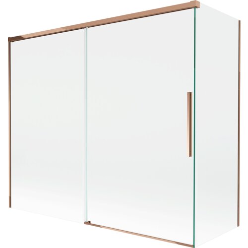 Mexen Rox parawan nawannowy 2-skrzydłowy rozsuwany 180 + 90 x 150 cm, transparent, różowe złoto - 8C9-180-090-60-00