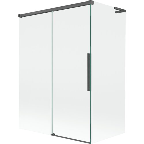 Mexen Rox L parawan nawannowy 2-skrzydłowy rozsuwany 120 + 70 x 150 cm, transparent, gun gray szczotkowany - 8C9L-120-070-66-00