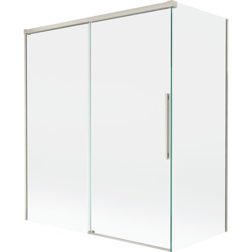 Mexen Rox parawan nawannowy 2-skrzydłowy rozsuwany 140 + 70 x 150 cm, transparent, nikiel szczotkowany - 8C9-140-070-97-00