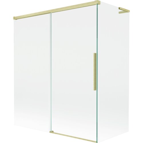 Mexen Rox L parawan nawannowy 2-skrzydłowy rozsuwany 140 + 70 x 150 cm, transparent, złoty szczotkowany - 8C9L-140-070-55-00