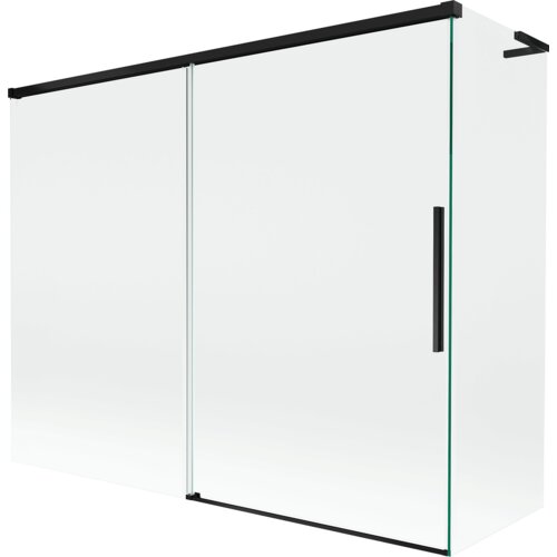 Mexen Rox L parawan nawannowy 2-skrzydłowy rozsuwany 190 + 90 x 150 cm, transparent, czarny - 8C9L-190-090-70-00