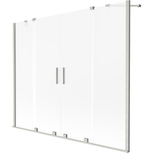 Mexen Velar Duo parawan nawannowy 2-skrzydłowy rozsuwany 190 x 150 cm, szron, nikiel szczotkowany - 896-190-000-32-97