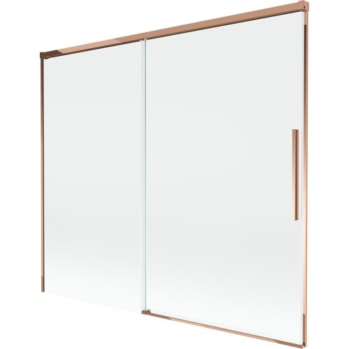 Mexen Rox parawan nawannowy 2-skrzydłowy rozsuwany 180 x 150 cm, transparent, różowe złoto - 8C9-180-001-60-00