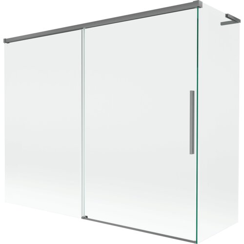 Mexen Rox L parawan nawannowy 2-skrzydłowy rozsuwany 190 + 90 x 150 cm, transparent, gun metal - 8C9L-190-090-95-00