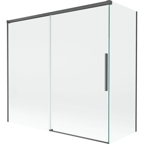 Mexen Rox parawan nawannowy 2-skrzydłowy rozsuwany 170 + 75 x 150 cm, transparent, gun gray szczotkowany - 8C9-170-075-66-00
