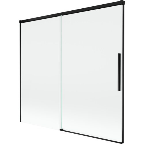 Mexen Rox parawan nawannowy 2-skrzydłowy rozsuwany 170 x 150 cm, transparent, czarny - 8C9-170-001-70-00