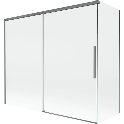 Mexen Rox parawan nawannowy 2-skrzydłowy rozsuwany 180 + 90 x 150 cm, transparent, gun metal - 8C9-180-090-95-00
