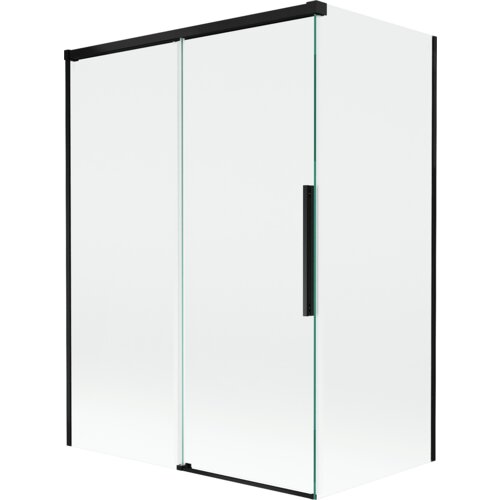 Mexen Rox parawan nawannowy 2-skrzydłowy rozsuwany 120 + 70 x 150 cm, transparent, czarny - 8C9-120-070-70-00