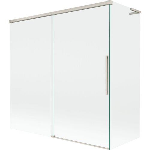 Mexen Rox L parawan nawannowy 2-skrzydłowy rozsuwany 160 + 80 x 150 cm, transparent, nikiel szczotkowany - 8C9L-160-080-97-00