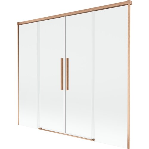Mexen Rox parawan nawannowy 2-skrzydłowy rozsuwany 170 x 150 cm, transparent, miedź szczotkowana - 8C9-170-002-65-00