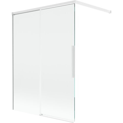Mexen Rox parawan nawannowy 2-skrzydłowy rozsuwany 120 x 150 cm, transparent, biały - 8C9-120-003-20-00