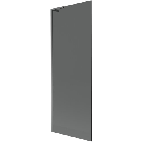 Na zdjęciu widoczny jest prostokątny, jednoskrzydłowy parawan nawannowy w kolorze grafitowym z metalicznym wykończeniem. Produkt ma minimalistyczny design z prostymi liniami i gładką powierzchnią.