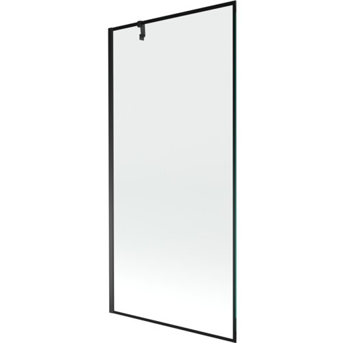 Jednoskrzydłowy parawan nawannowy o wymiarach 90 x 150 cm z czarną ramką. Produkt ma prosty, nowoczesny design z przezroczystym szkłem.