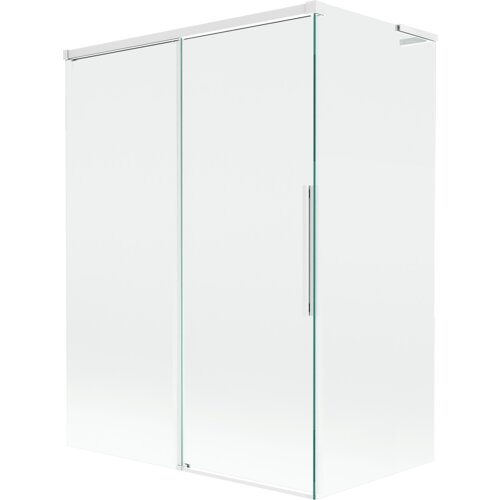 Mexen Rox L parawan nawannowy 2-skrzydłowy rozsuwany 120 + 70 x 150 cm, transparent, biały - 8C9L-120-070-20-00