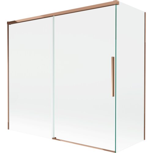 Mexen Rox parawan nawannowy 2-skrzydłowy rozsuwany 170 + 70 x 150 cm, transparent, różowe złoto - 8C9-170-070-60-00