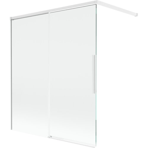 Mexen Rox parawan nawannowy 2-skrzydłowy rozsuwany 140 x 150 cm, transparent, biały - 8C9-140-003-20-00