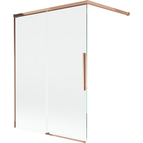 Mexen Rox parawan nawannowy 2-skrzydłowy rozsuwany 120 x 150 cm, transparent, różowe złoto - 8C9-120-003-60-00
