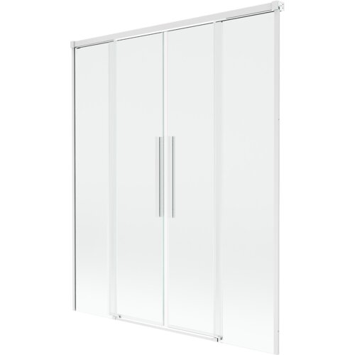 Mexen Rox parawan nawannowy 2-skrzydłowy rozsuwany 140 x 150 cm, transparent, biały - 8C9-140-002-20-00