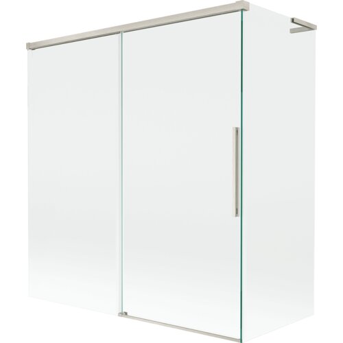 Mexen Rox L parawan nawannowy 2-skrzydłowy rozsuwany 150 + 70 x 150 cm, transparent, nikiel szczotkowany - 8C9L-150-070-97-00