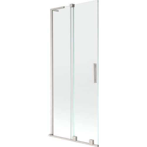 Mexen Velar L parawan nawannowy 2-skrzydłowy rozsuwany 80 x 150 cm, transparent, nikiel szczotkowany - 896-080-003-01-97