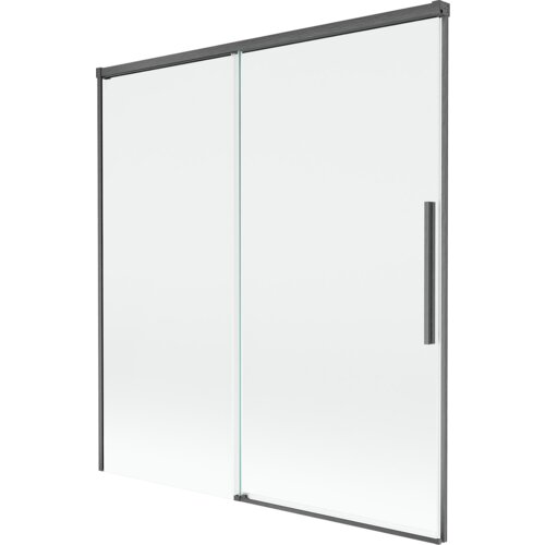 Mexen Rox parawan nawannowy 2-skrzydłowy rozsuwany 150 x 150 cm, transparent, gun gray szczotkowany - 8C9-150-001-66-00