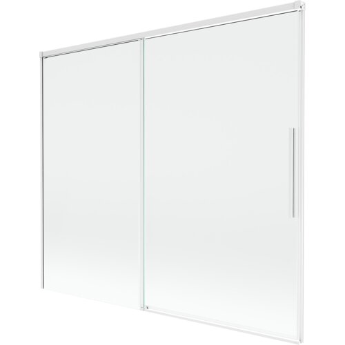 Mexen Rox parawan nawannowy 2-skrzydłowy rozsuwany 180 x 150 cm, transparent, biały - 8C9-180-001-20-00