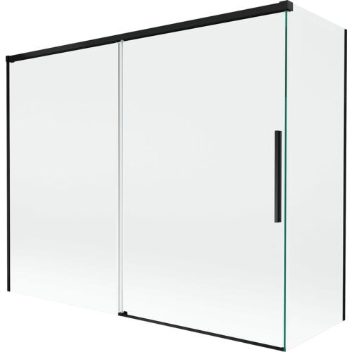 Mexen Rox parawan nawannowy 2-skrzydłowy rozsuwany 190 + 80 x 150 cm, transparent, czarny - 8C9-190-080-70-00