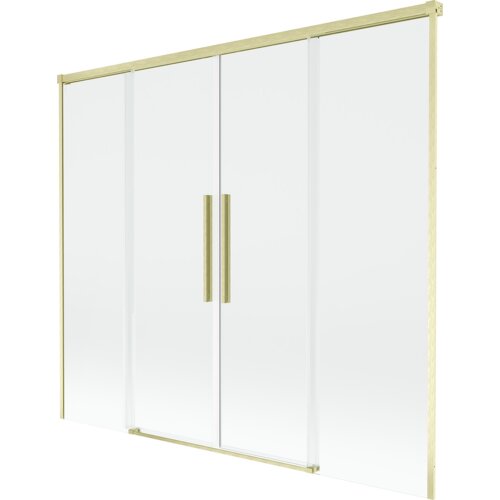 Mexen Rox parawan nawannowy 2-skrzydłowy rozsuwany 180 x 150 cm, transparent, złoty szczotkowany - 8C9-180-002-55-00