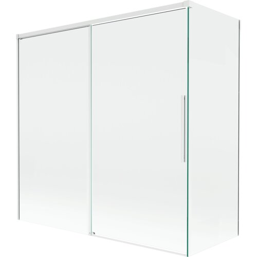 Mexen Rox parawan nawannowy 2-skrzydłowy rozsuwany 160 + 75 x 150 cm, transparent, biały - 8C9-160-075-20-00