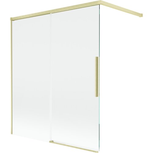 Mexen Rox parawan nawannowy 2-skrzydłowy rozsuwany 140 x 150 cm, transparent, złoty szczotkowany - 8C9-140-003-55-00