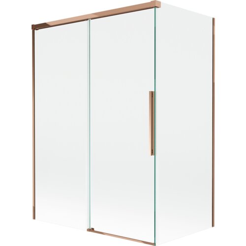 Mexen Rox parawan nawannowy 2-skrzydłowy rozsuwany 120 + 70 x 150 cm, transparent, różowe złoto - 8C9-120-070-60-00
