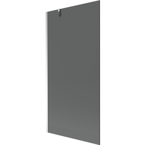 Grafitowy, jednoskrzydłowy parawan nawannowy o wymiarach 90 x 150 cm z chromowanymi elementami. Produkt oznaczony jest numerem 895-090-000-00-40-01.