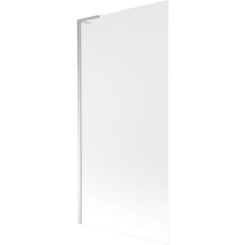 Na zdjęciu znajduje się szklany parawan nawannowy o wymiarach 90 x 150 cm z matowym wykończeniem i chromowanymi elementami. Produkt to "Mexen Next L parawan nawannowy 1-skrzydłowy 90 x 150 cm, szron, chrom - 895-090-000-03-30-01".
