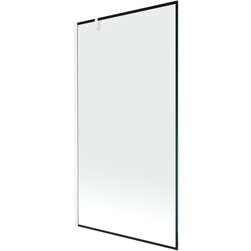 Na zdjęciu znajduje się parawan nawannowy o wymiarach 100 x 150 cm z czarną ramką i białym wykończeniem. Produkt to "Mexen Next parawan nawannowy 1-skrzydłowy 100 x 150 cm, czarna ramka, biały - 895-100-000-00-70-20".