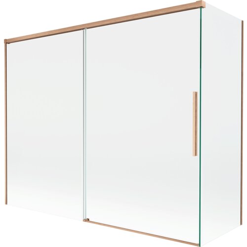 Mexen Rox parawan nawannowy 2-skrzydłowy rozsuwany 190 + 80 x 150 cm, transparent, miedż szczotkowana - 8C9-190-080-65-00