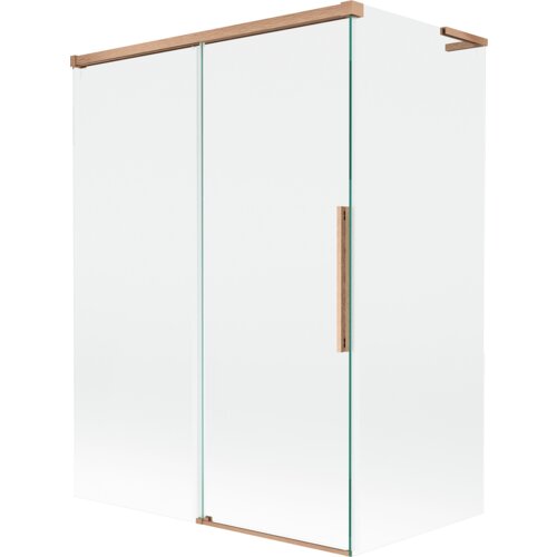 Mexen Rox L parawan nawannowy 2-skrzydłowy rozsuwany 120 + 70 x 150 cm, transparent, miedź szczotkowana - 8C9L-120-070-65-00
