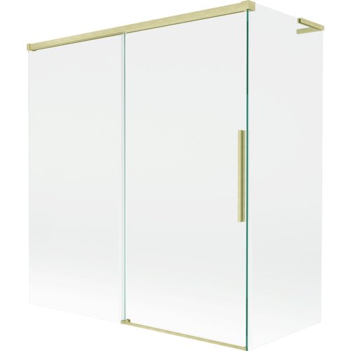 Mexen Rox L parawan nawannowy 2-skrzydłowy rozsuwany 150 + 70 x 150 cm, transparent, złoty szczotkowany - 8C9L-150-070-55-00
