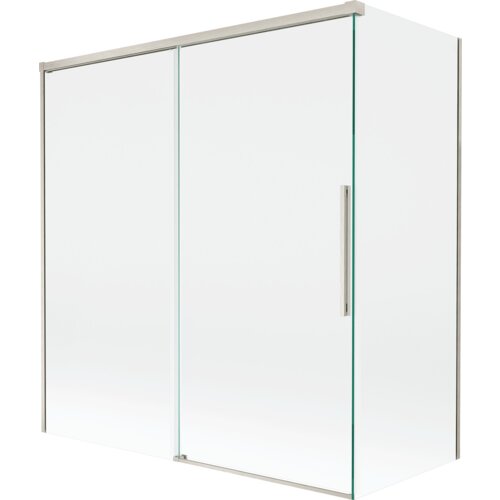 Mexen Rox parawan nawannowy 2-skrzydłowy rozsuwany 150 + 70 x 150 cm, transparent, nikiel szczotkowany - 8C9-150-070-97-00