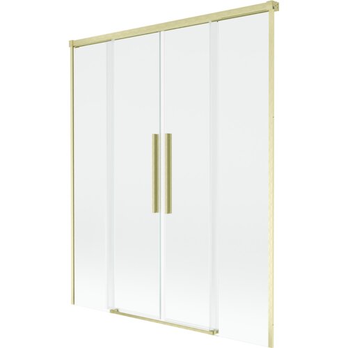 Mexen Rox parawan nawannowy 2-skrzydłowy rozsuwany 160 x 150 cm, transparent, złoty szczotkowany - 8C9-160-002-55-00