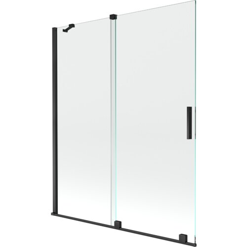 Mexen Velar parawan nawannowy 2-skrzydłowy rozsuwany 140 x 150 cm, transparent, czarny - 896-140-000-01-70
