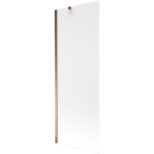 Przedstawiony jest parawan nawannowy o wymiarach 70 x 150 cm z matowym wykończeniem i elementami w kolorze różowego złota. Produkt ma prostą, elegancką formę z widocznymi metalowymi elementami mocującymi.