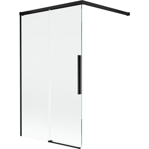 Mexen Rox parawan nawannowy 2-skrzydłowy rozsuwany 100 x 150 cm, transparent, czarny - 8C9-100-003-70-00