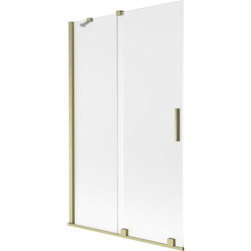 Mexen Velar parawan nawannowy 2-skrzydłowy rozsuwany 110 x 150 cm, szron, złoty szczotkowany - 896-110-000-31-55