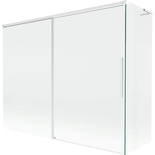 Mexen Rox L parawan nawannowy 2-skrzydłowy rozsuwany 190 + 90 x 150 cm, transparent, biały - 8C9L-190-090-20-00