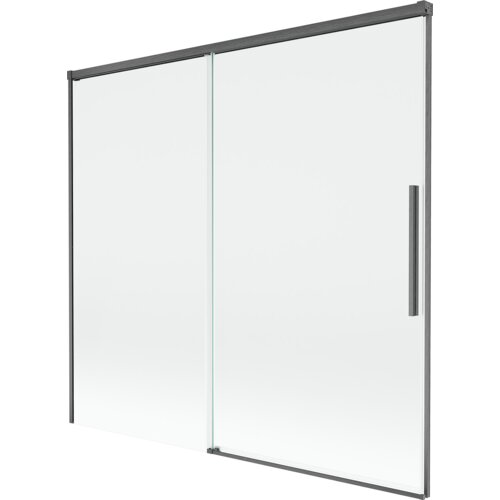Mexen Rox parawan nawannowy 2-skrzydłowy rozsuwany 170 x 150 cm, transparent, gun gray szczotkowany - 8C9-170-001-66-00